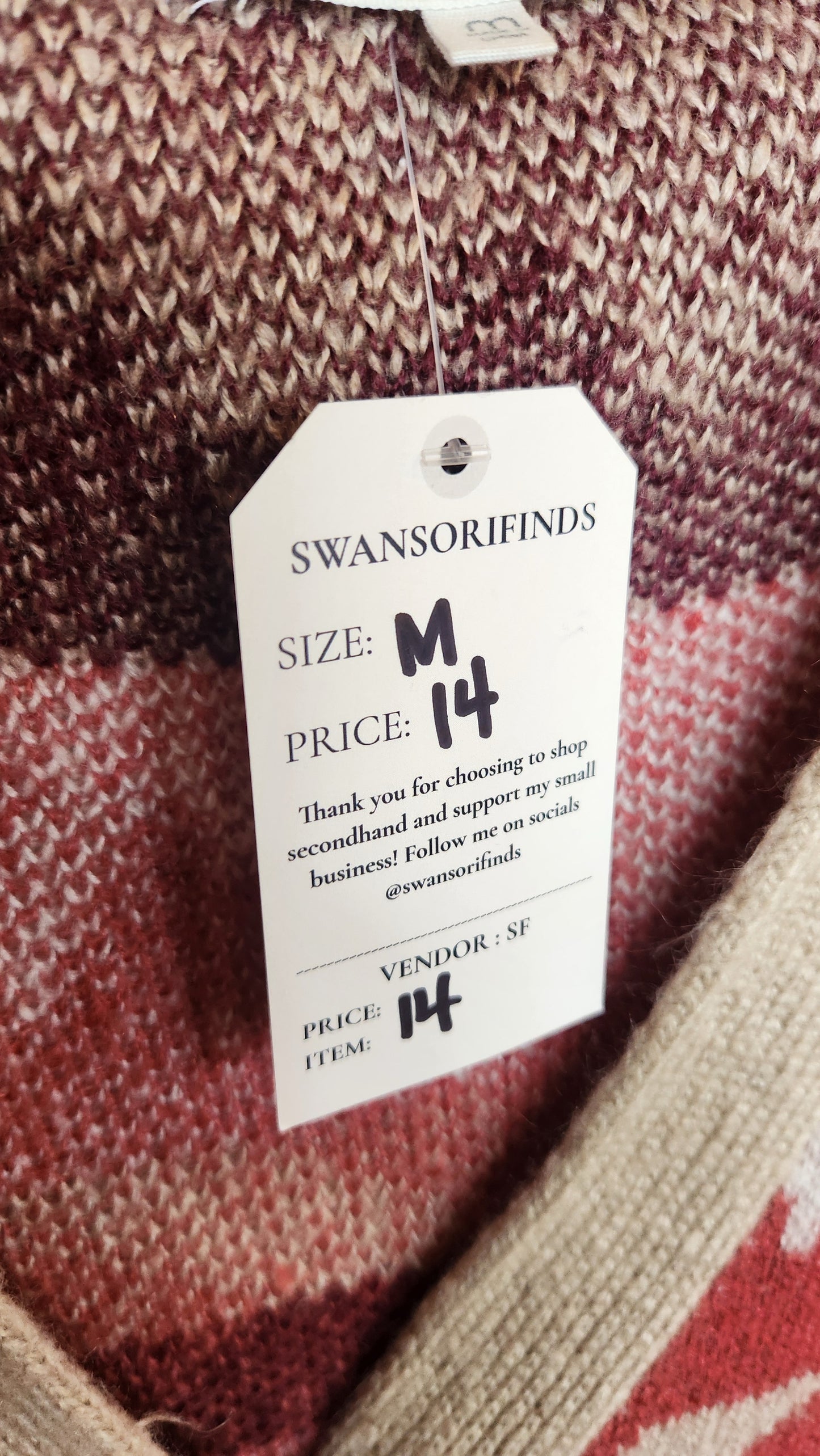 Western Aztec Patterned Cardigan - Medium