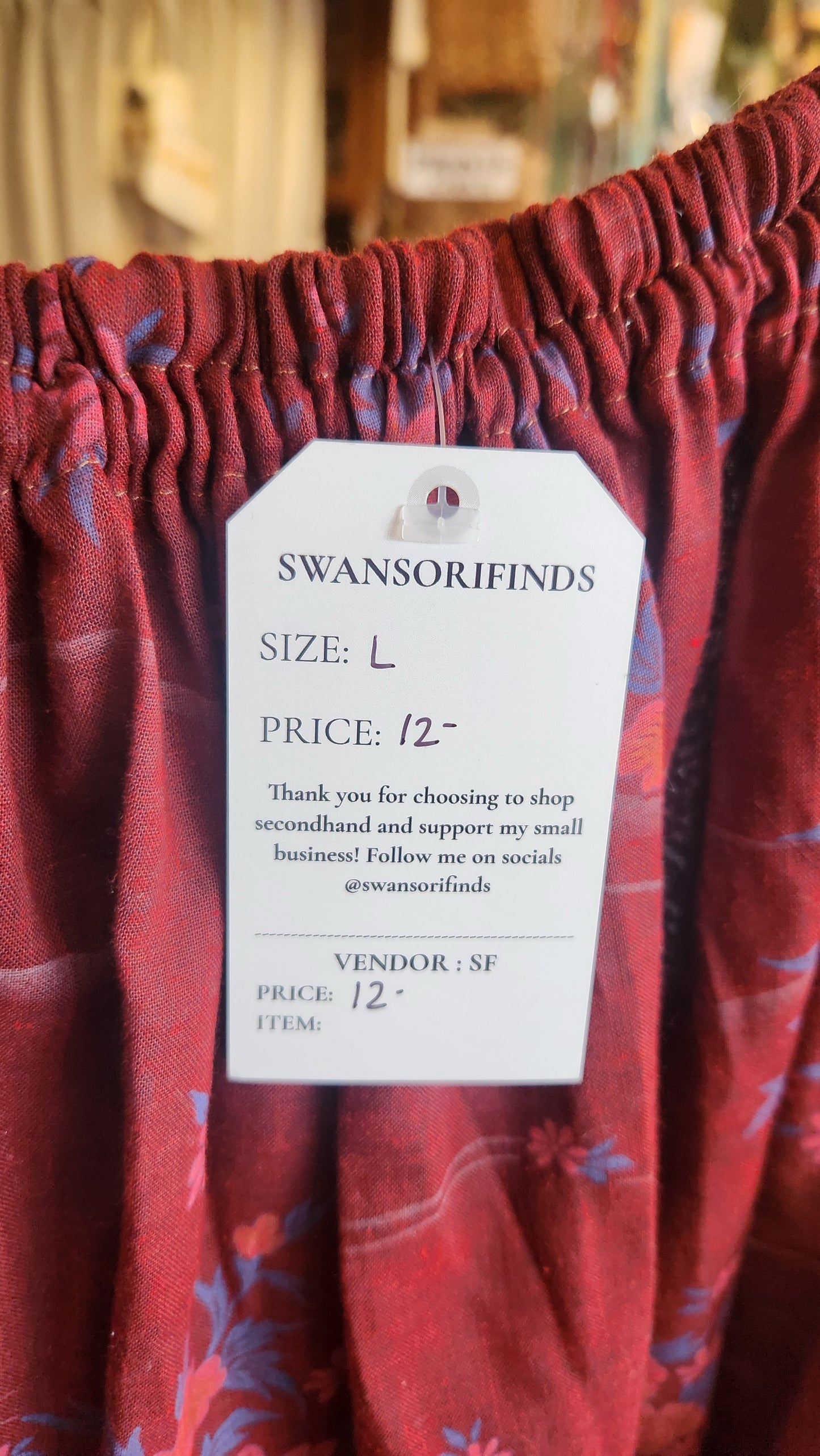 Red Floral Skirt - Large
