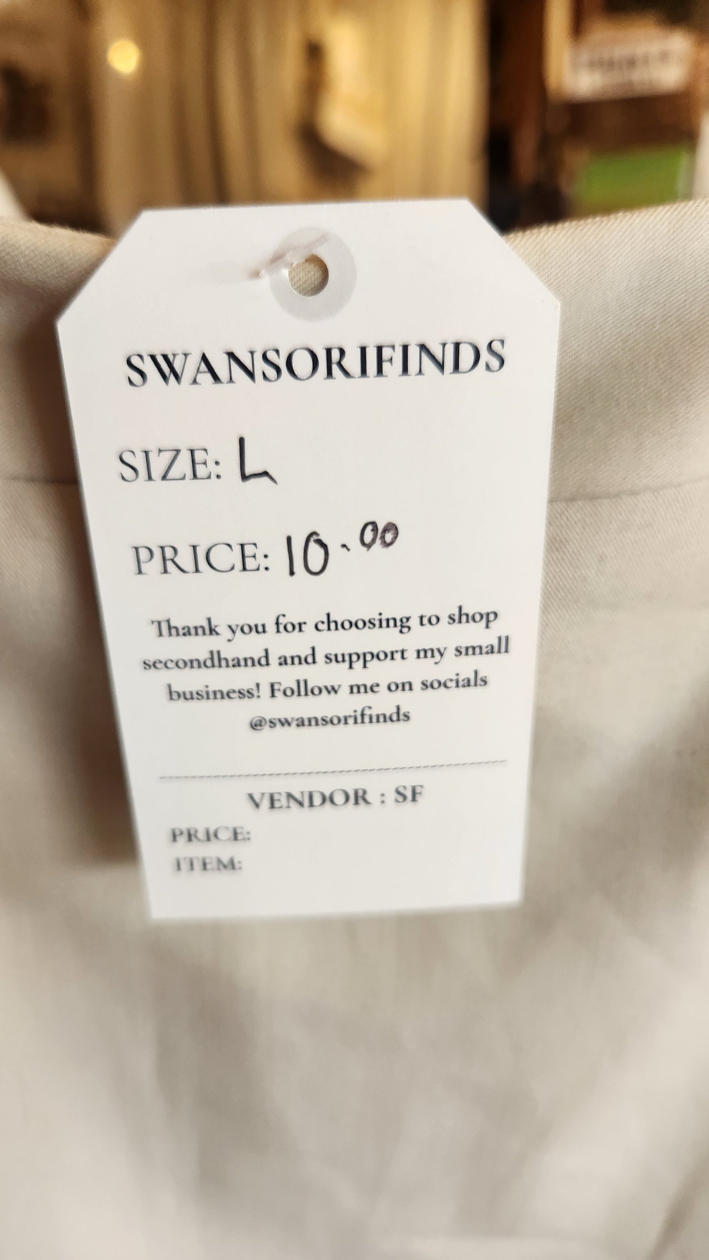 Neutral Knee Length Skirt - Large