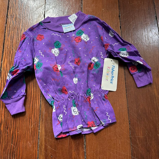 Vintage Purple Patterned Top - 3T