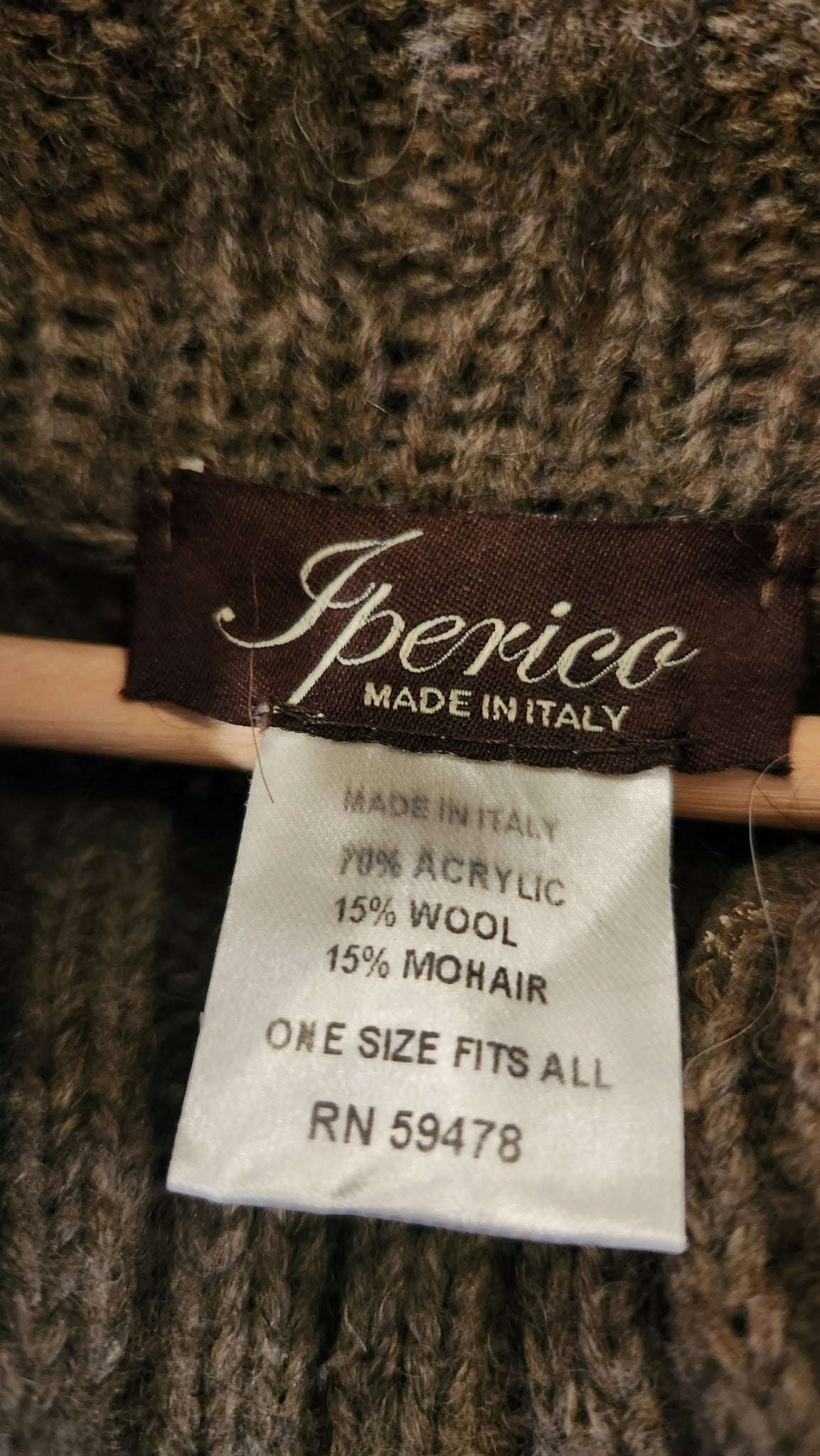 Cozy Neutral Oversized Poncho Italian Made Wool Blend - One Size