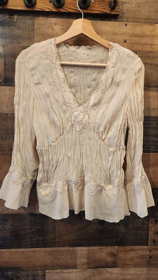 Vintage White Lace Detailed Blouse