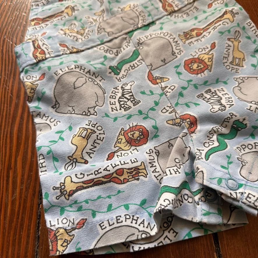 Vintage 1985 Safari Printed Overalls - 12 Months