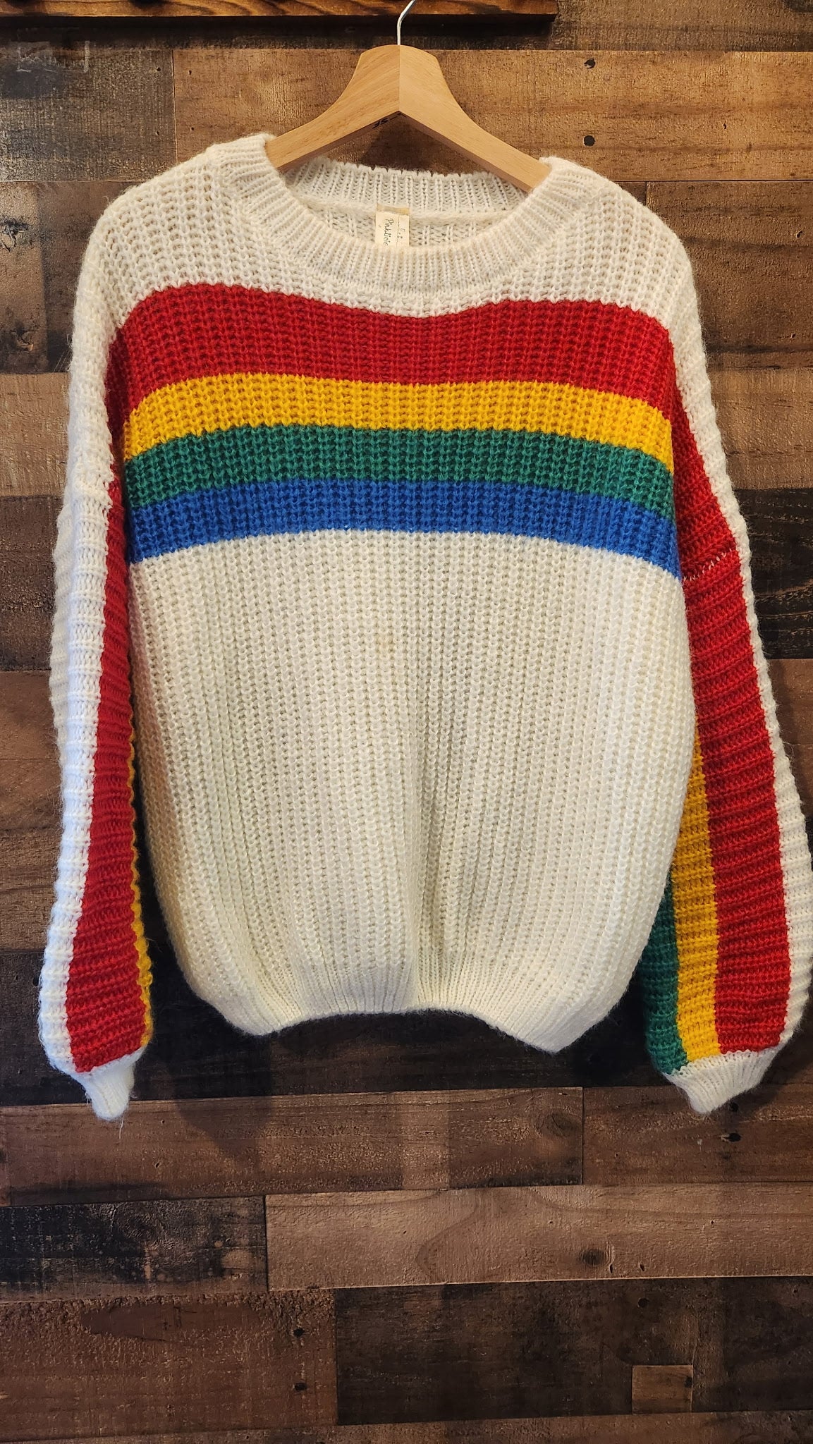 Rainbow Striped Knit Sweater - Small/Medium