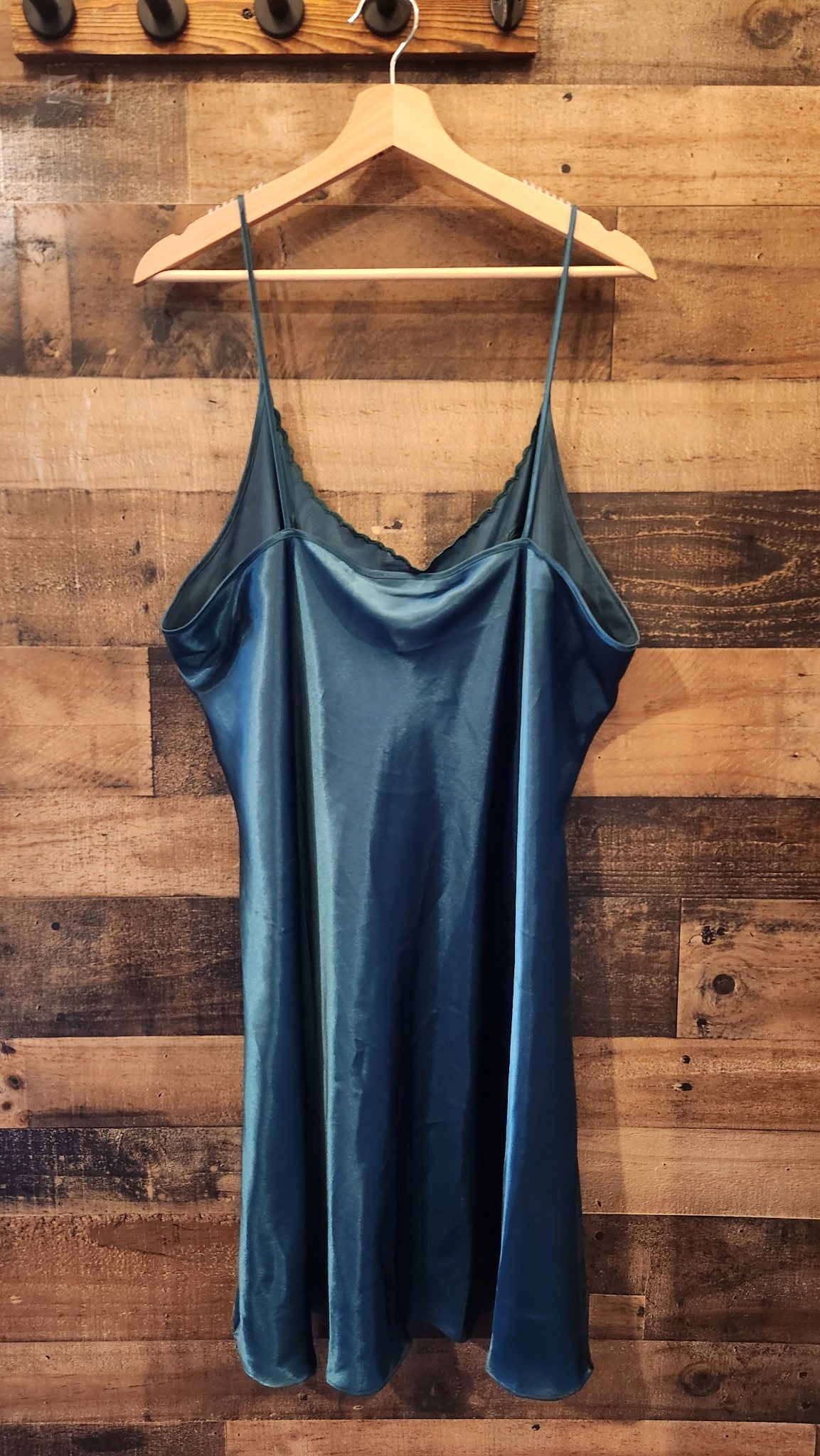 Vintage Emerald Green Slip Dress - Size XL