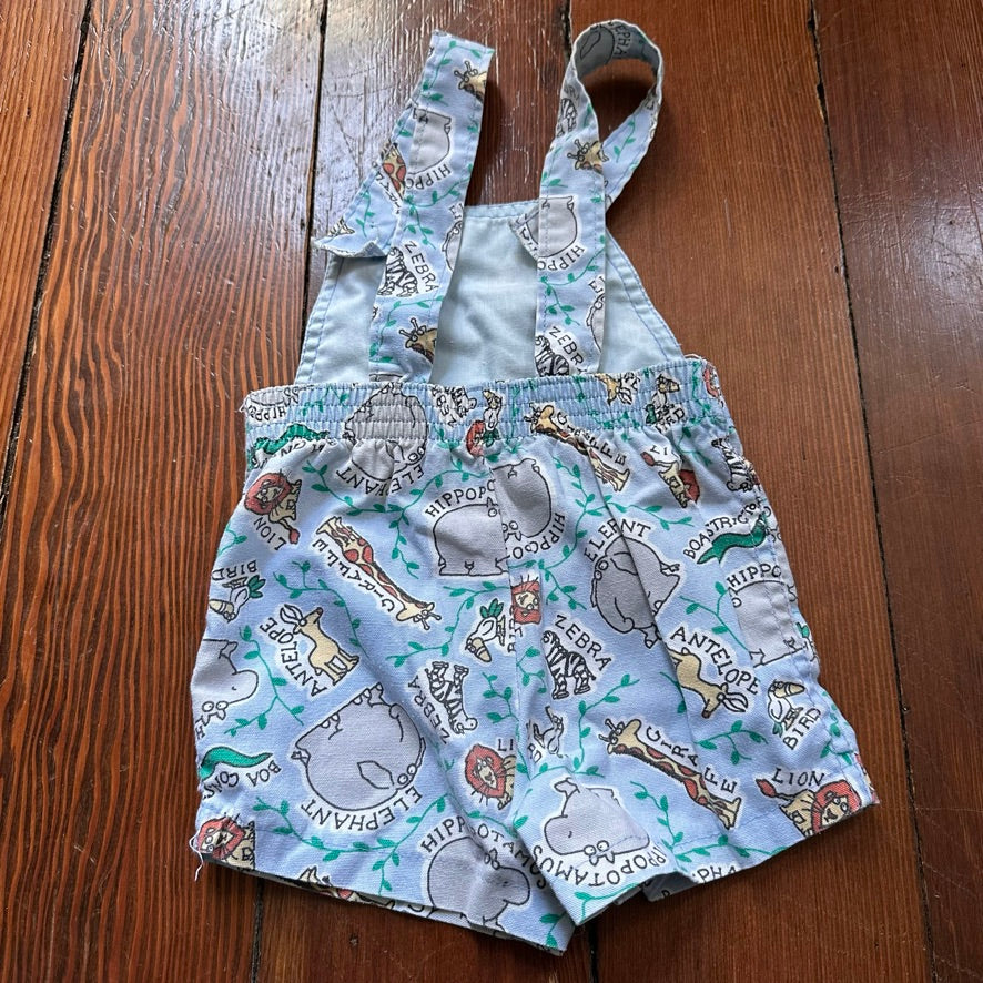 Vintage 1985 Safari Printed Overalls - 12 Months