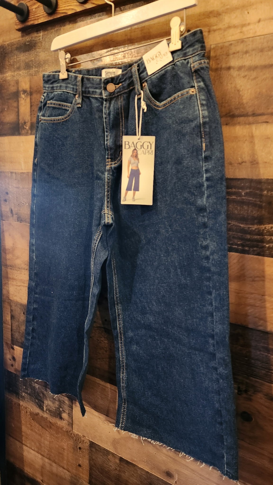 New Baggy Extra Wide Leg Denim Capris - Size 11/30