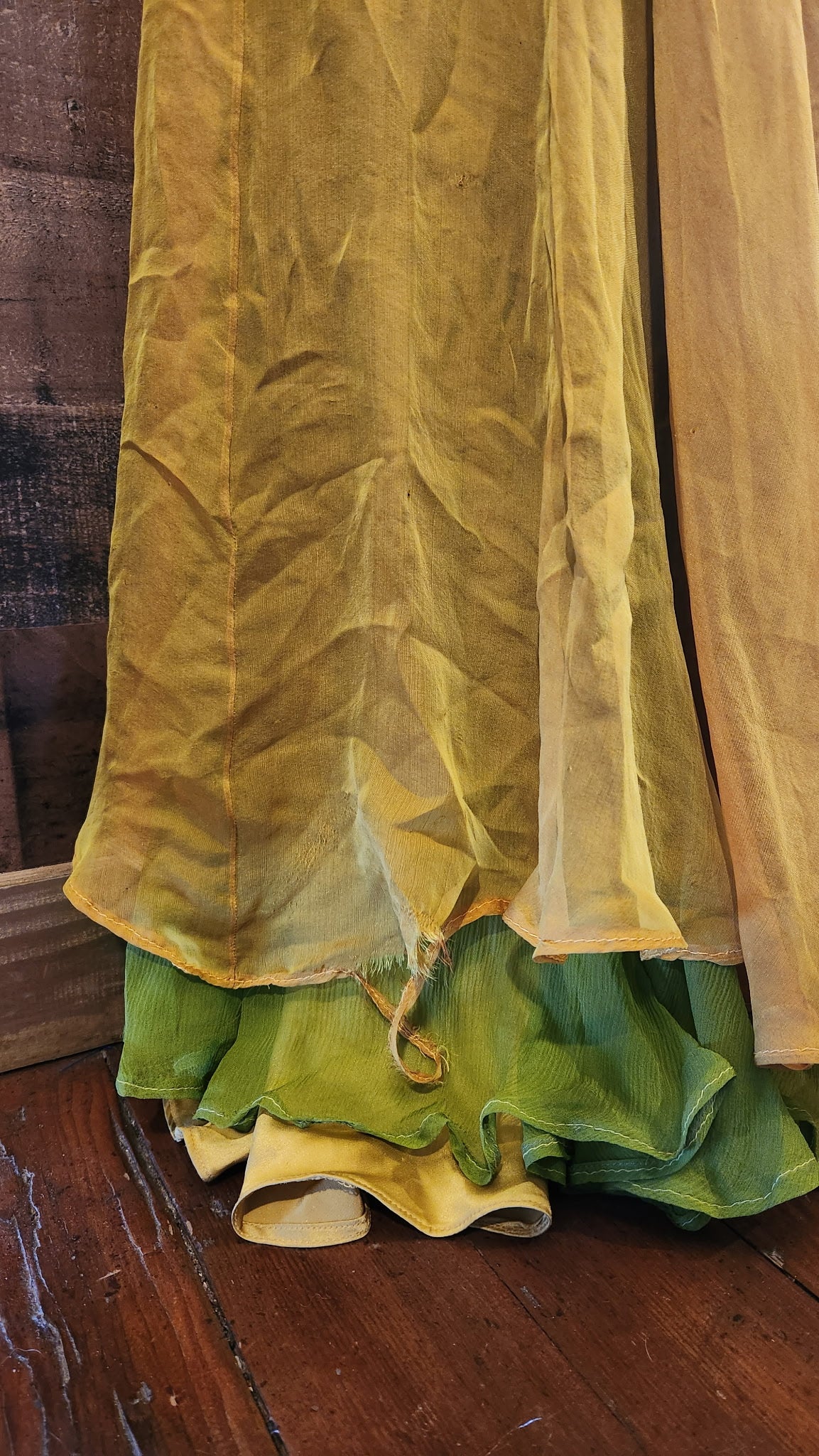 Solimano Yellow Beaded Silk Formal Dress - Size Small