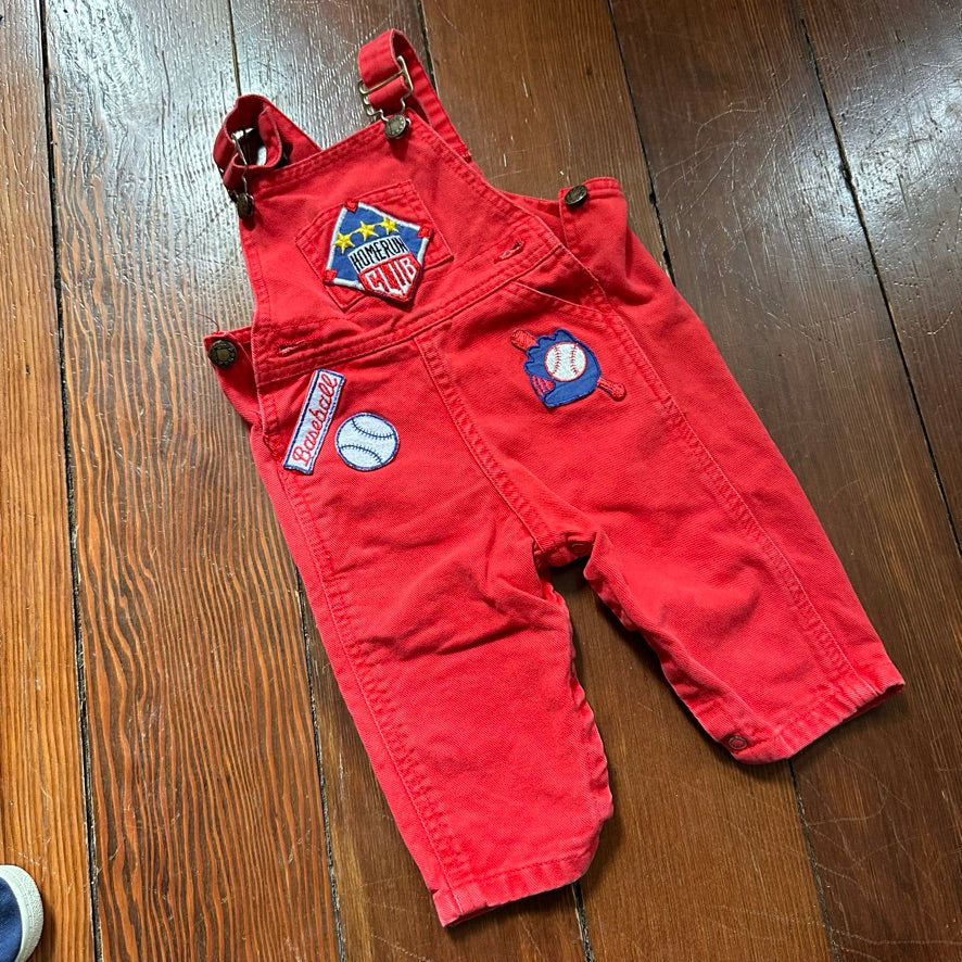 Vintage Baseball Overalls - 6-9 Months