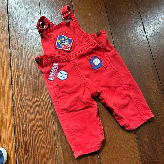 Vintage Baseball Overalls - 6-9 Months