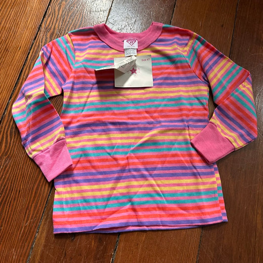 Vintage Pink Striped Long Sleeve - 4T