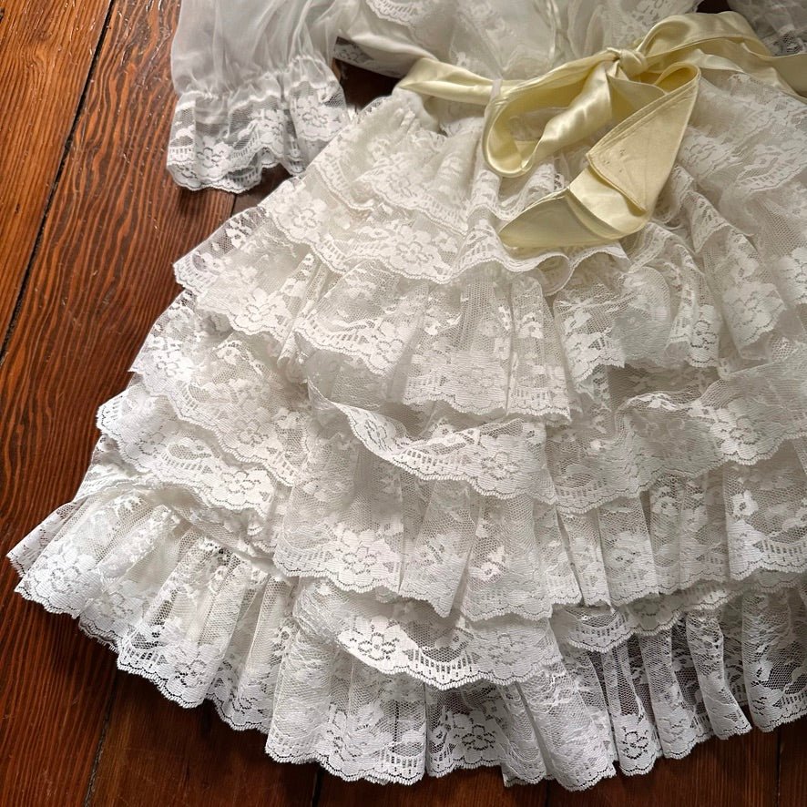 Vintage Lace Kids Dress - Size 7