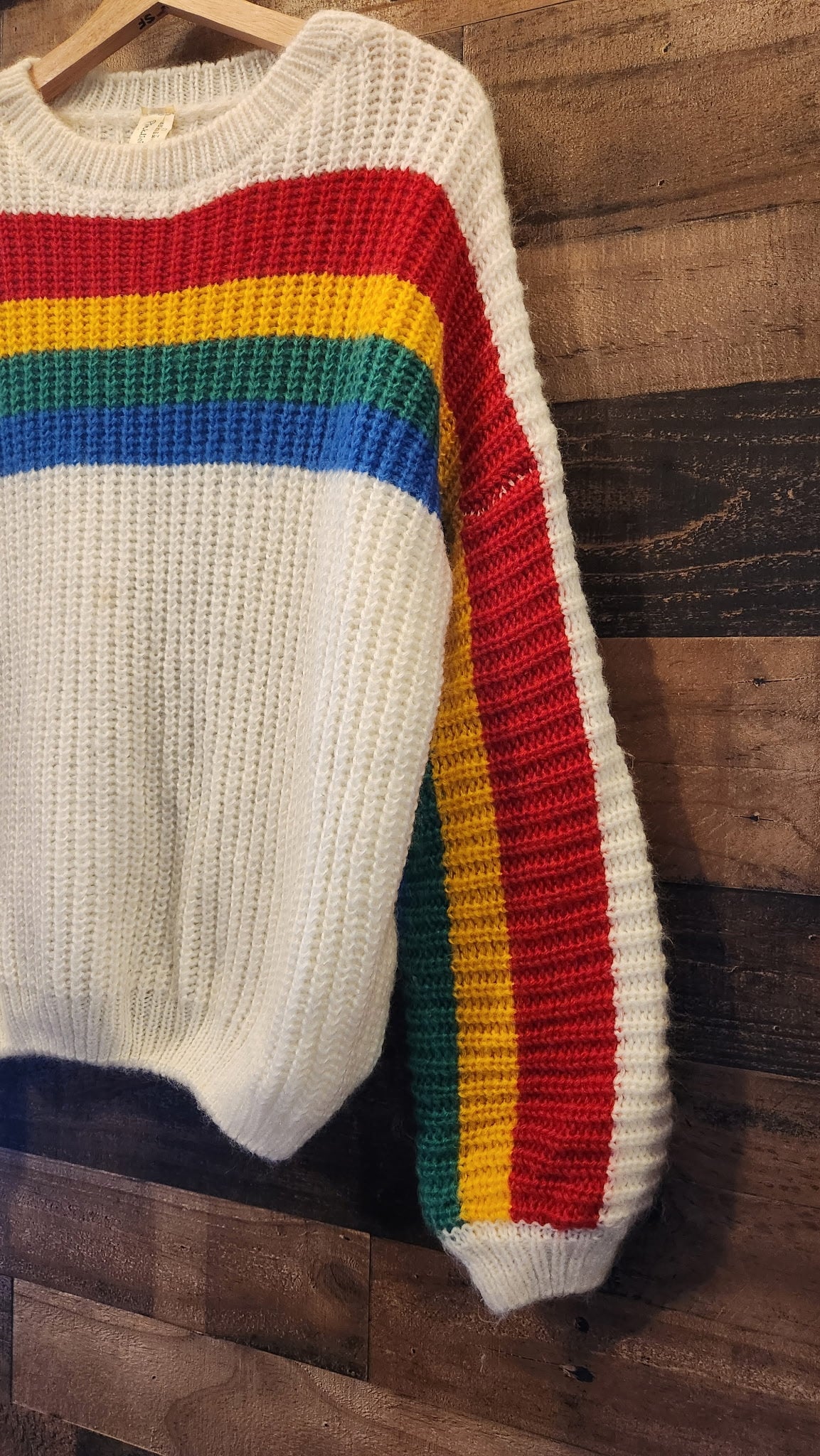 Rainbow Striped Knit Sweater - Small/Medium