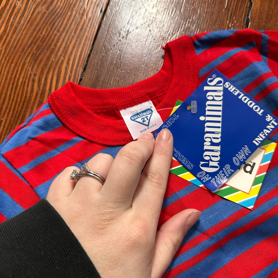 Vintage Red Striped Long Sleeve - 2T