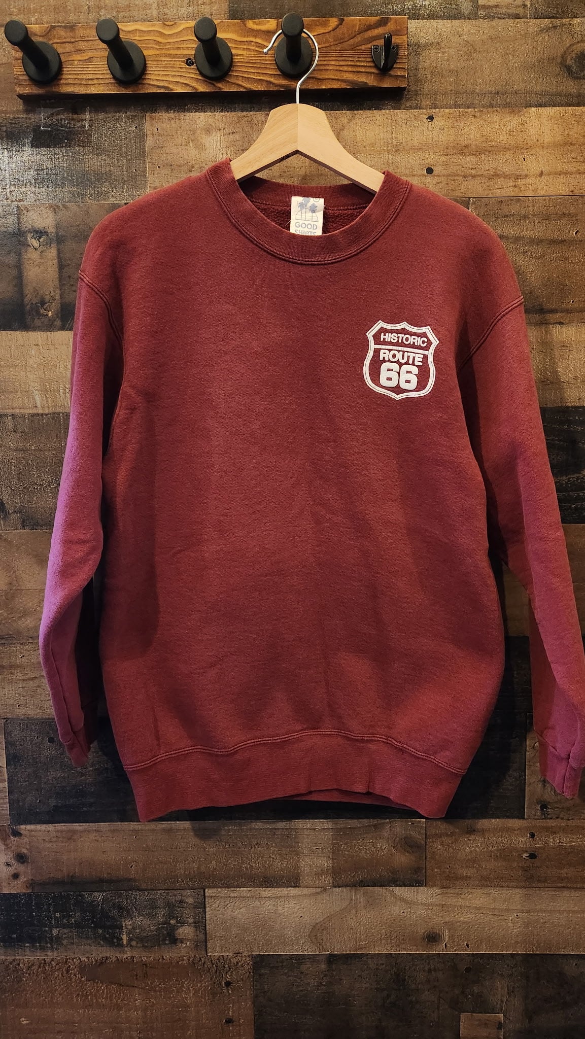 Vintage Route 66 Maroon Crewneck - Medium