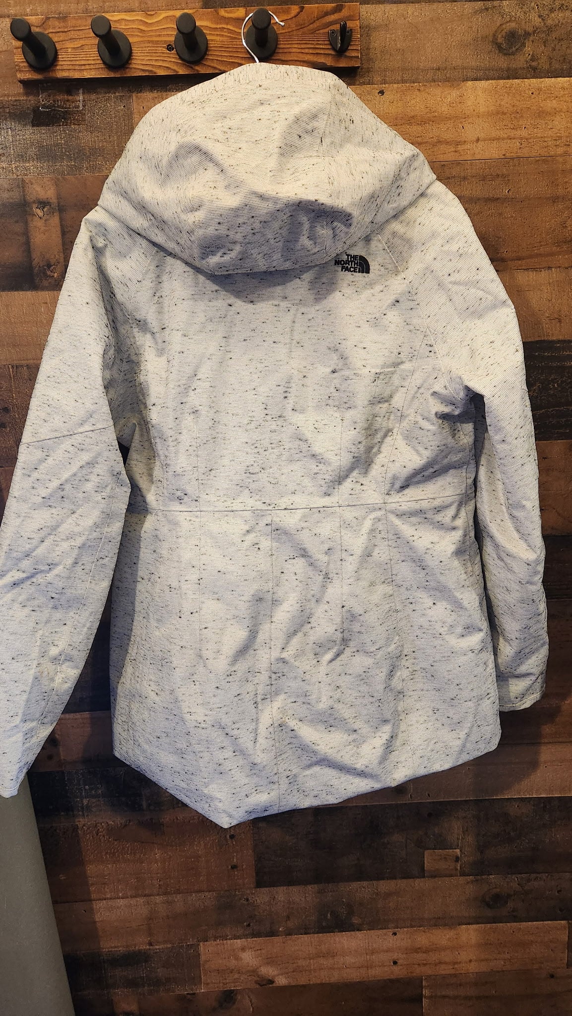 North Face Toastie Coastie White Speckled Zip Up Jacket - Size Large