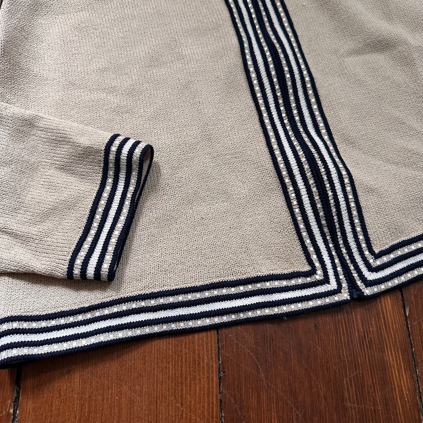 St. John Collection by Marie Gray Neutral Zip Up Sweater - Made in the USA