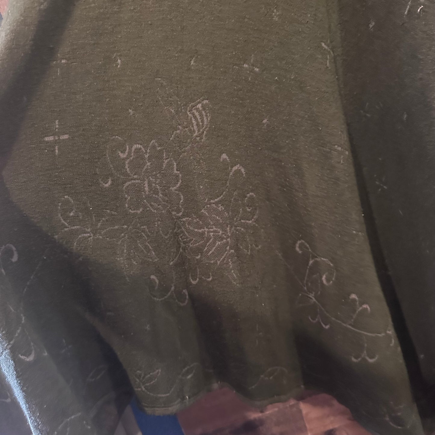 Green Fur Detailed Poncho with Forest Fairy Vibes - One Size