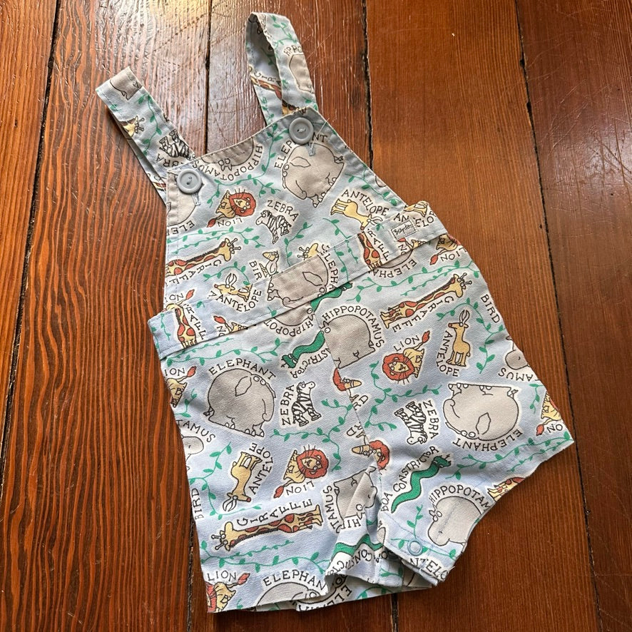 Vintage 1985 Safari Printed Overalls - 12 Months