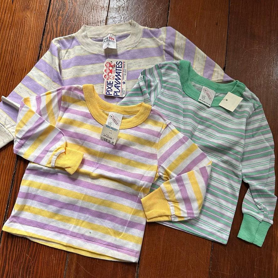 Vintage Striped Long Sleeves Bundle of 3 - Size 2T