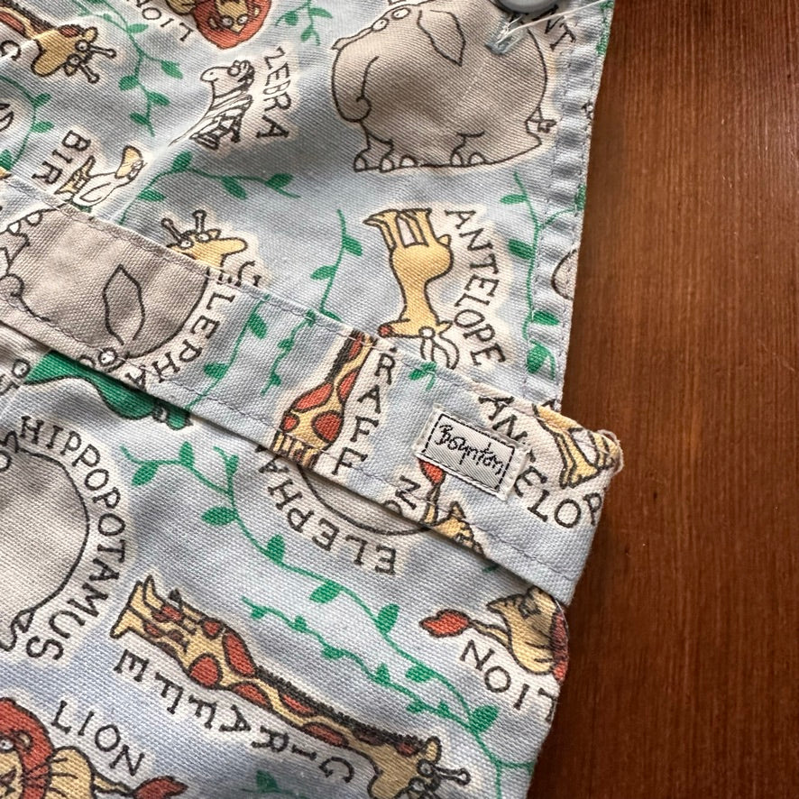 Vintage 1985 Safari Printed Overalls - 12 Months