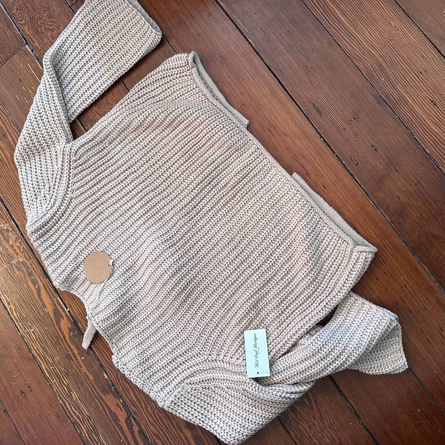 NWT Neutral Knit Tie Sweater - Large