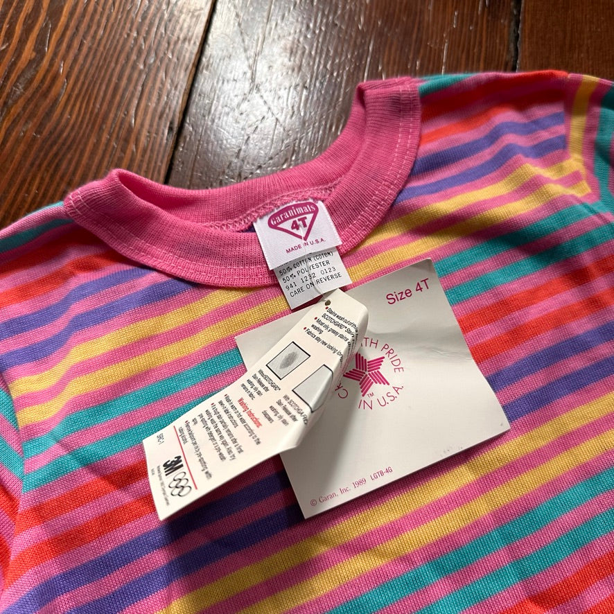 Vintage Pink Striped Long Sleeve - 4T