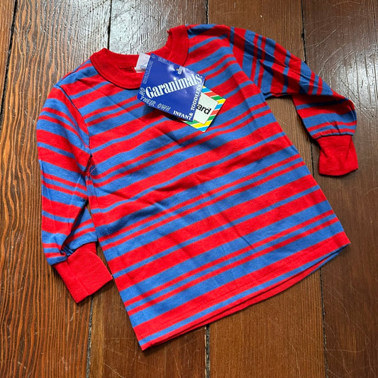 Vintage Red Striped Long Sleeve - 2T