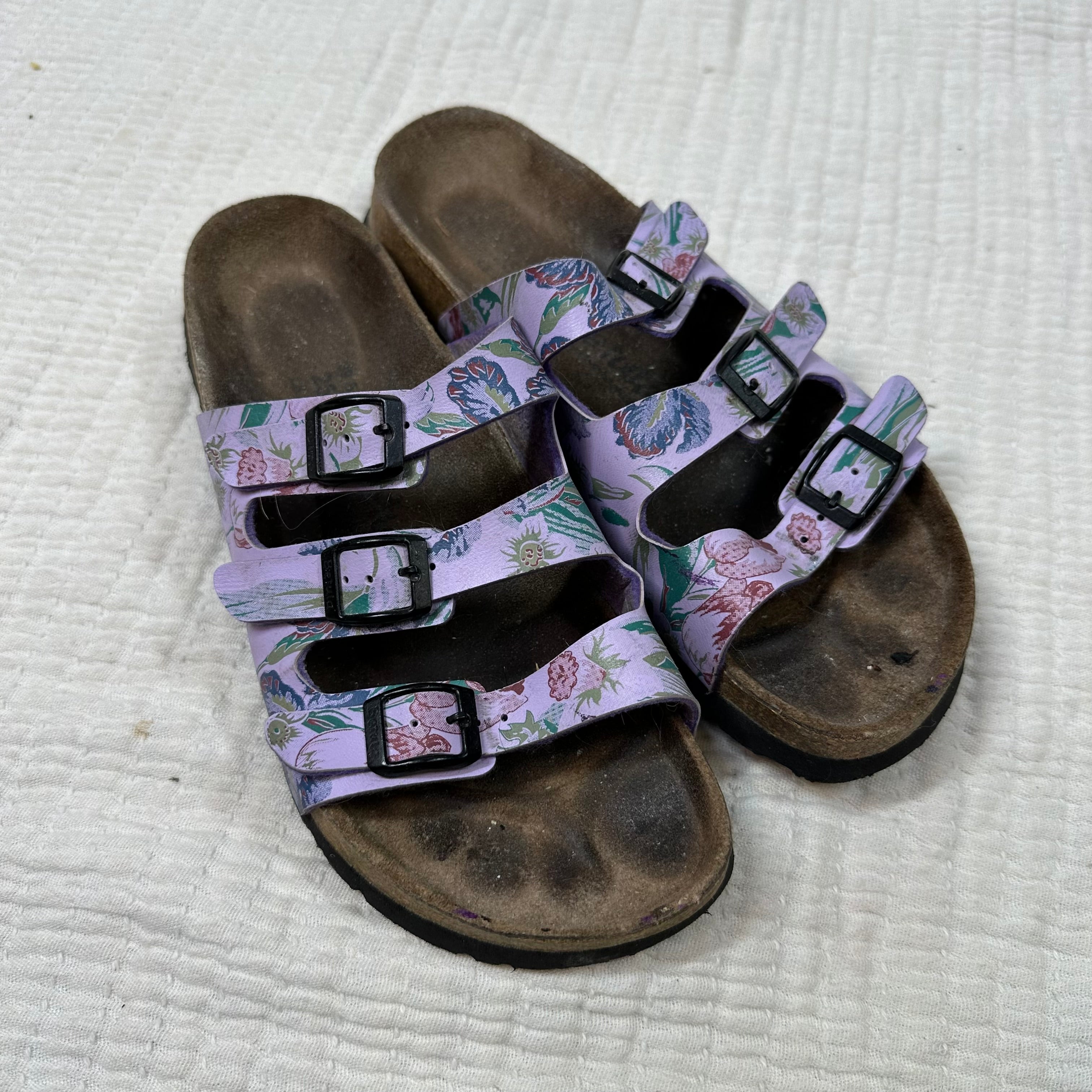 Birkenstock Betula Sandals Womens 3 Purple Suede Fringe Adjustable fashion EUR 34 NWT