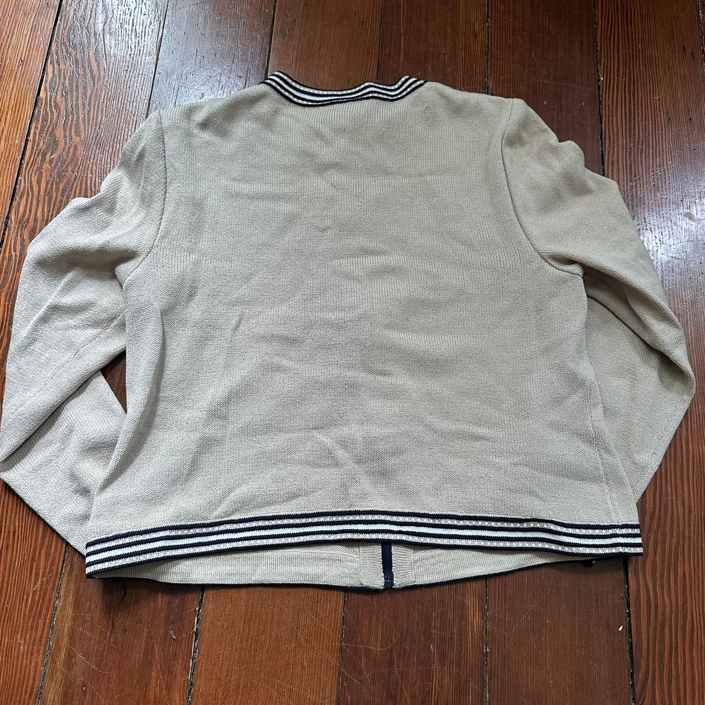 St. John Collection by Marie Gray Neutral Zip Up Sweater - Made in the USA