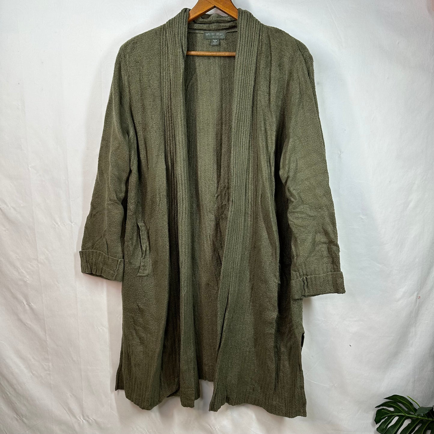 Barefoot Dreams Green Cozy Chic Long Cardigan - Size 1XL Petite