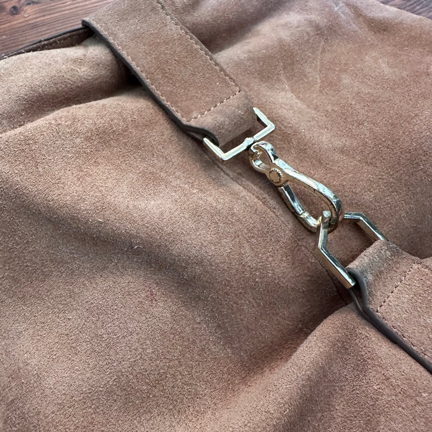 India Hicks Suede Leather Hobo Should Bag Purse with Adjustable Strap