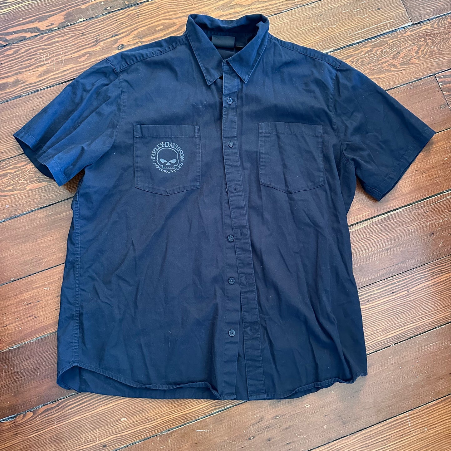 Harley Davidson Black Button Up Top - Size 2XL