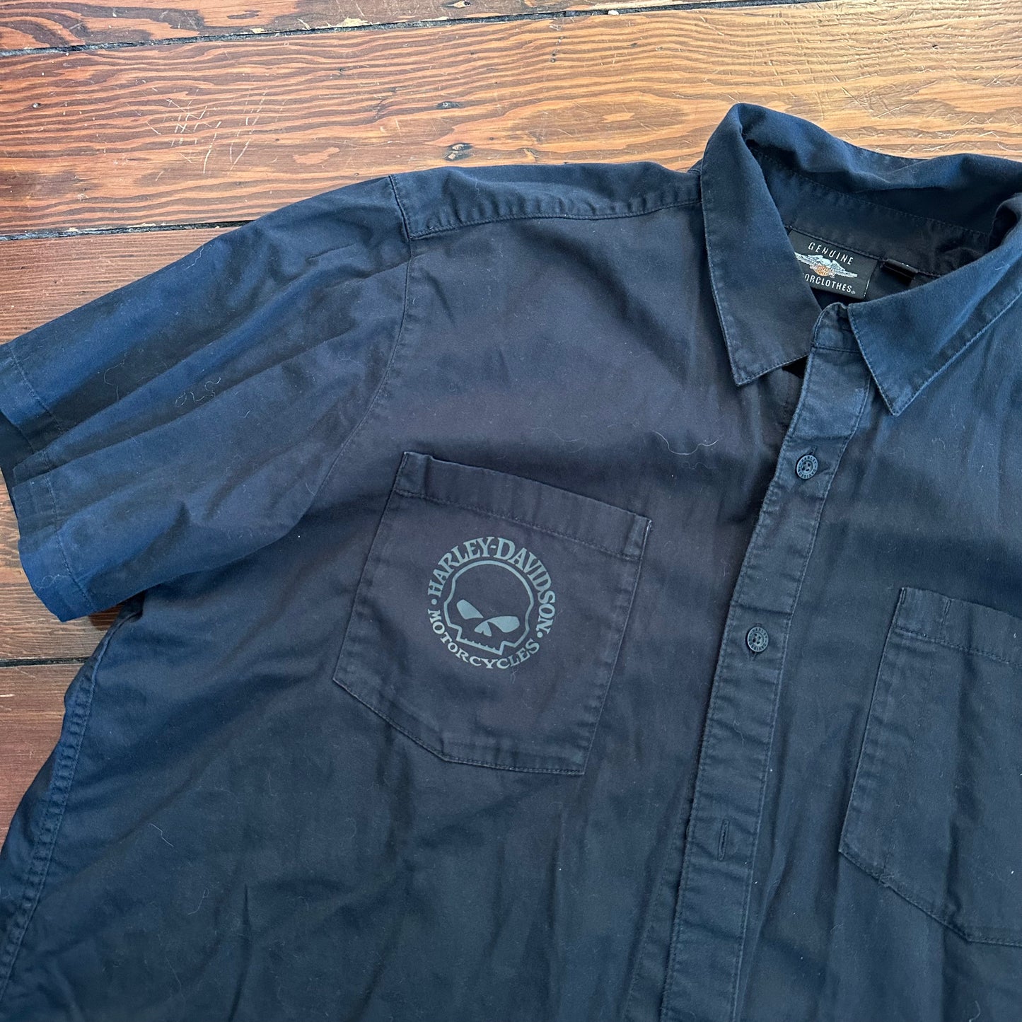 Harley Davidson Black Button Up Top - Size 2XL