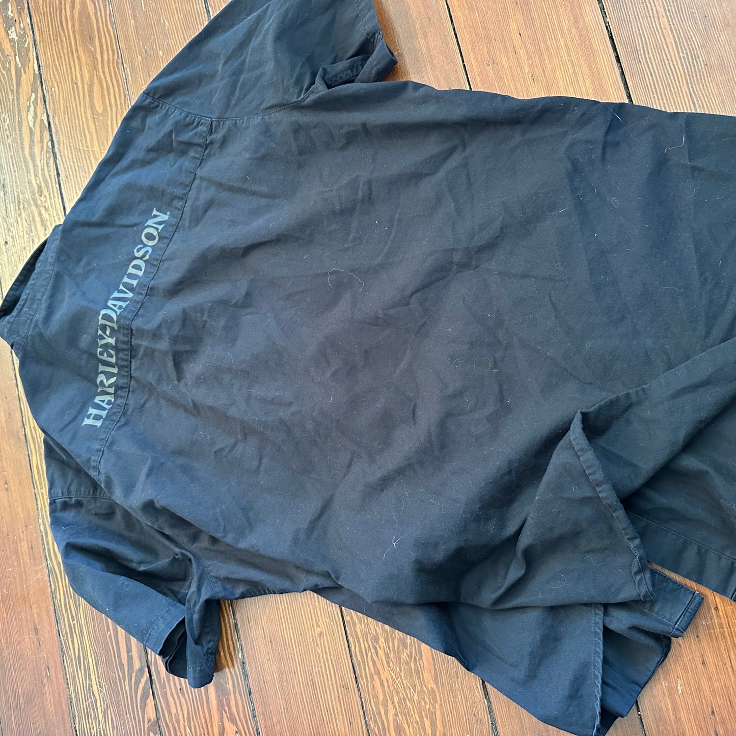 Harley Davidson Black Button Up Top - Size 2XL
