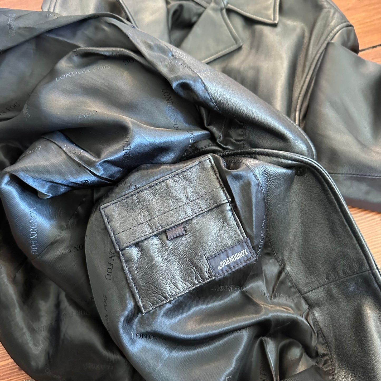 Vintage London Fog Black Leather Jacket - Large