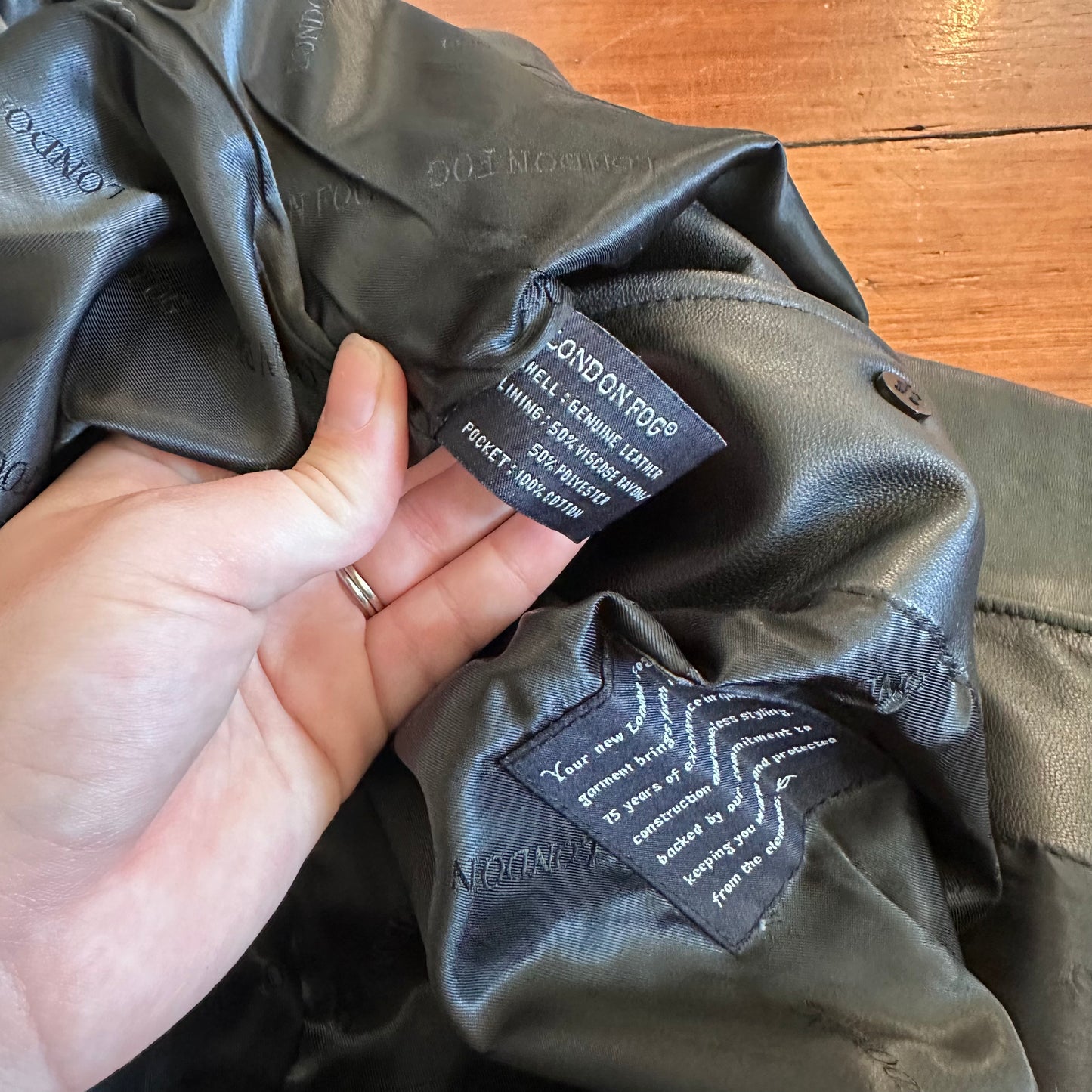 Vintage London Fog Black Leather Jacket - Large