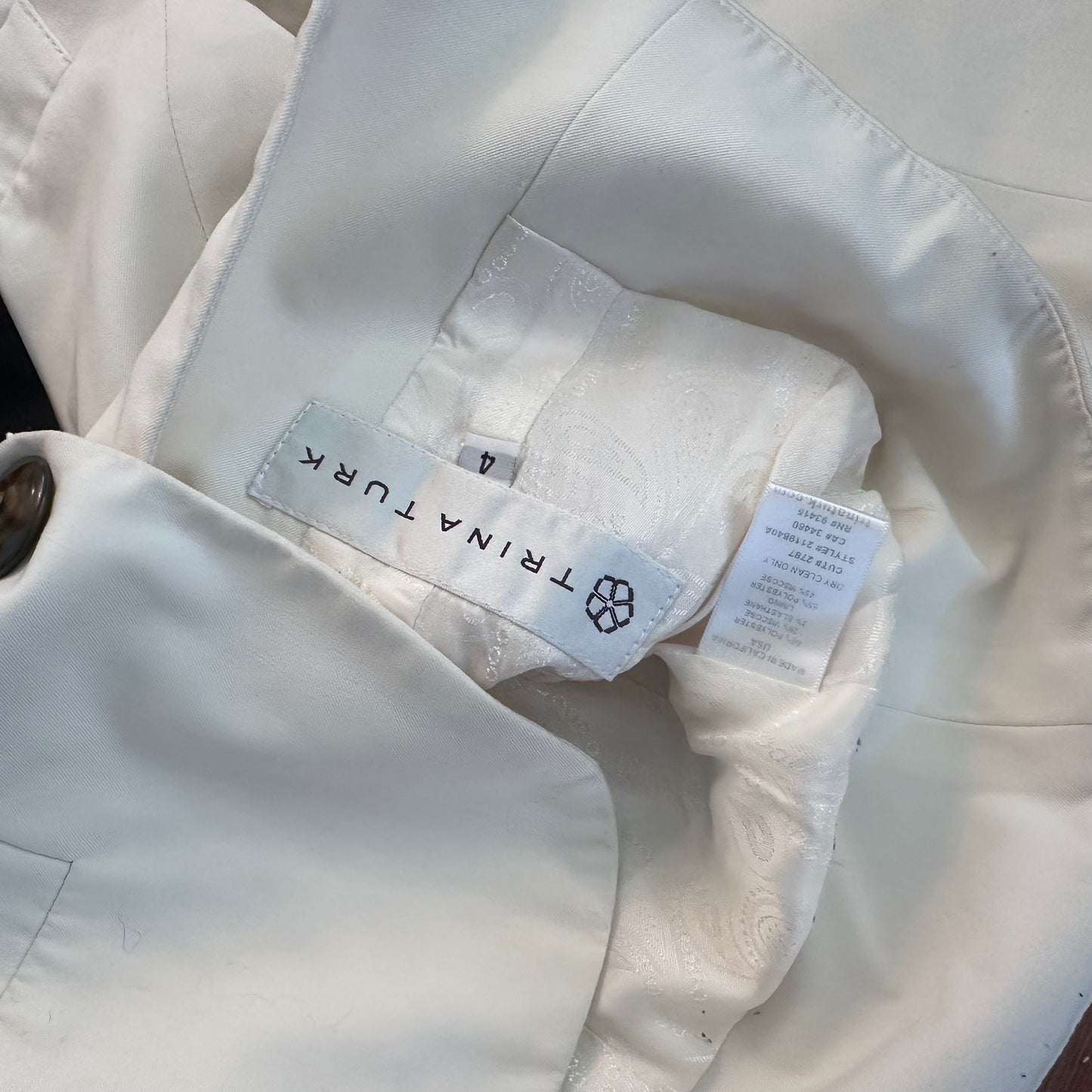 Trina Turk White Blazer Jacket - Small