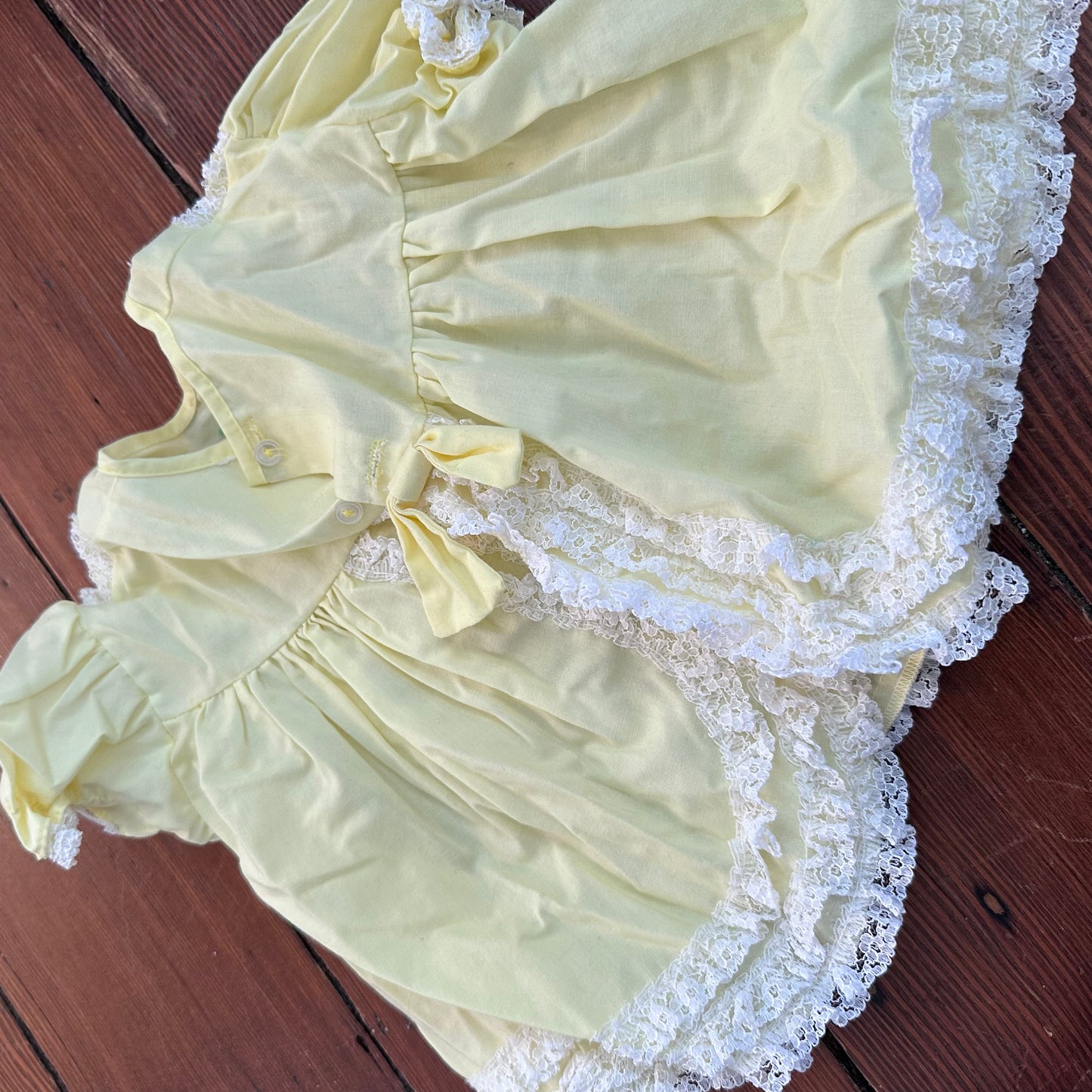 Vintage Yellow Dress & Bloomer Set