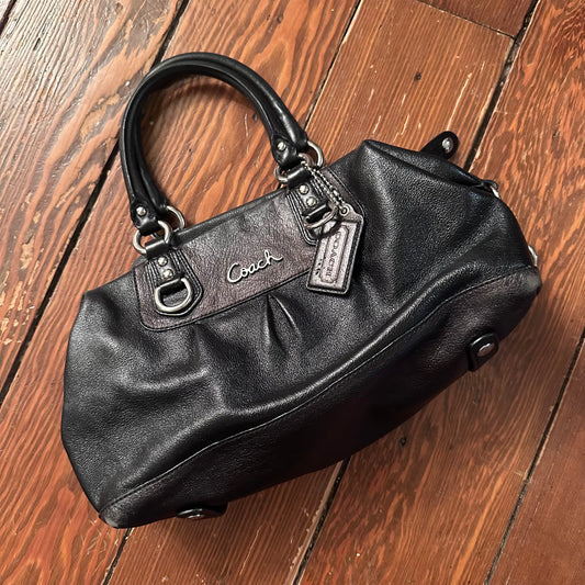Coach Black Leather Ashley Satchel Purse