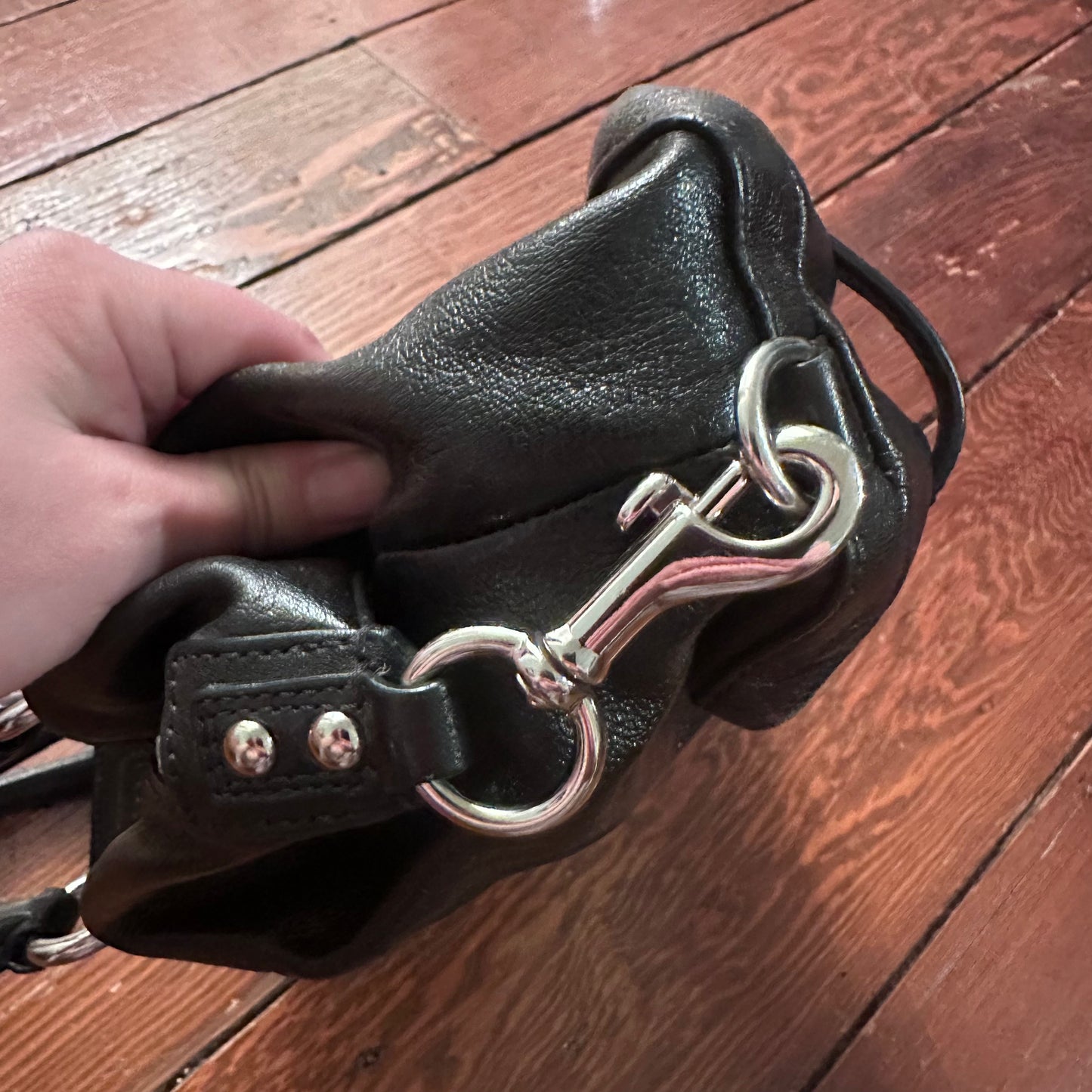 Coach Black Leather Ashley Satchel Purse