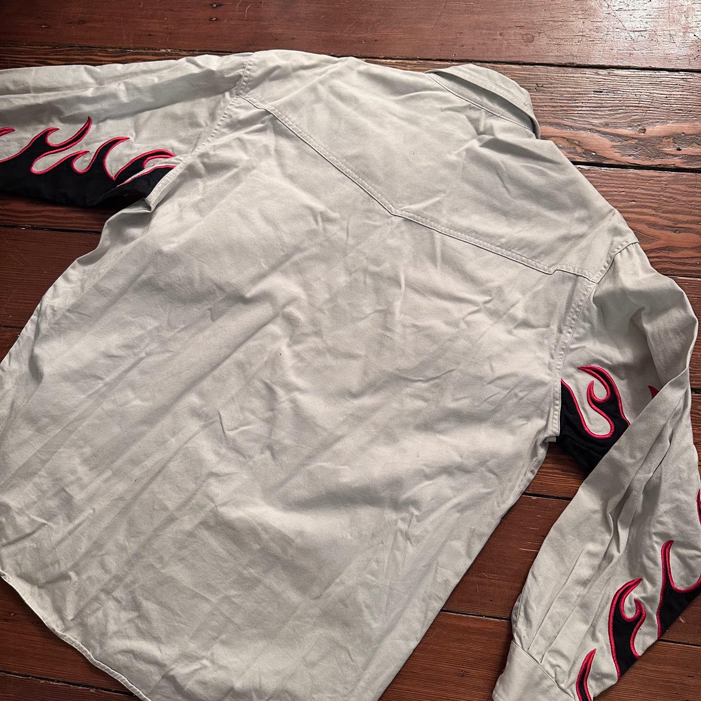 Vintage Roper Flame Sleeve Button Up - Size Large