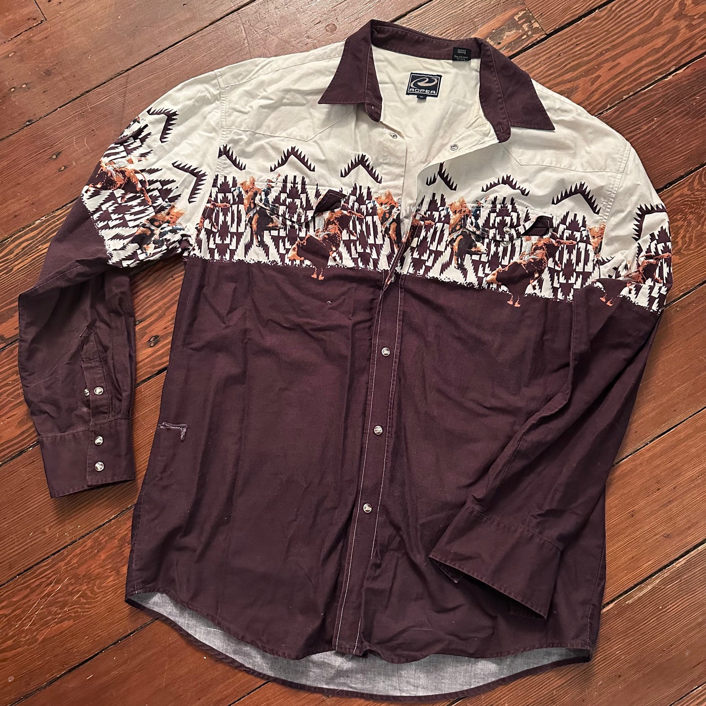 Vintage Western Roper Neutral Button Up - Size XL