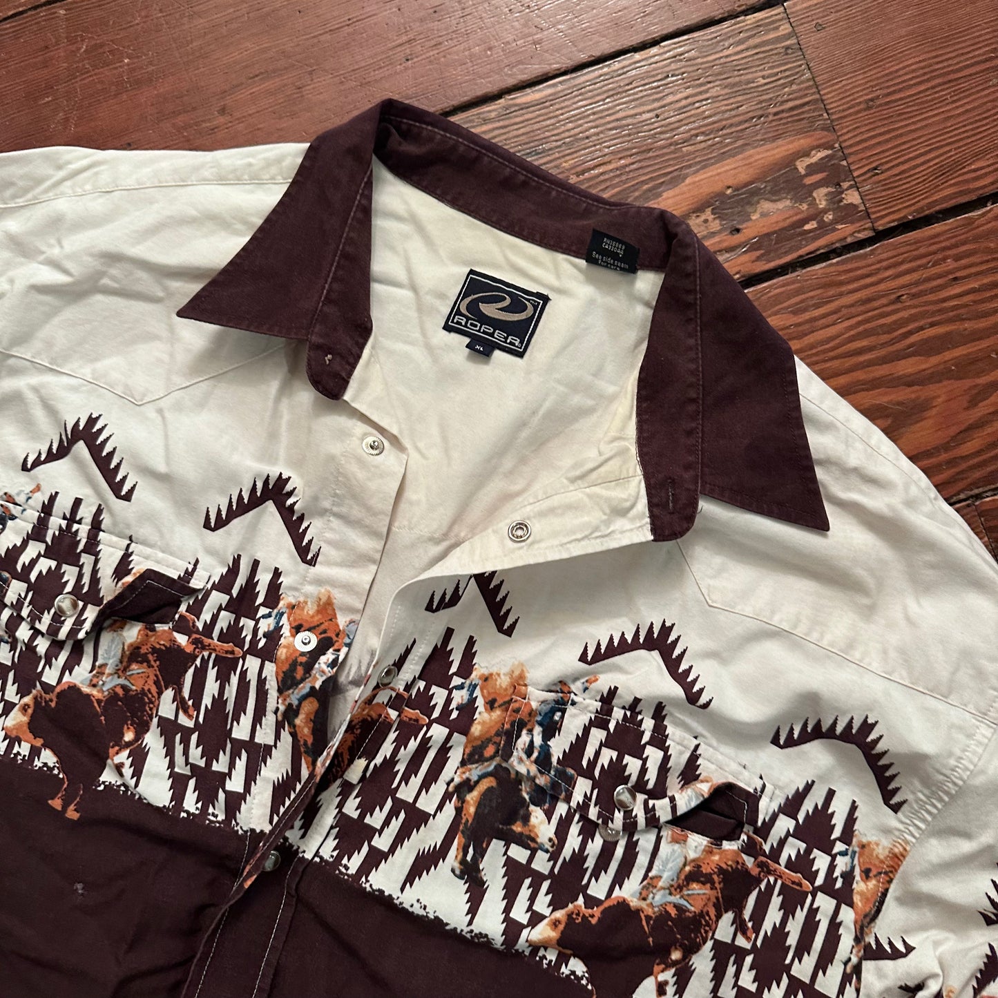 Vintage Western Roper Neutral Button Up - Size XL