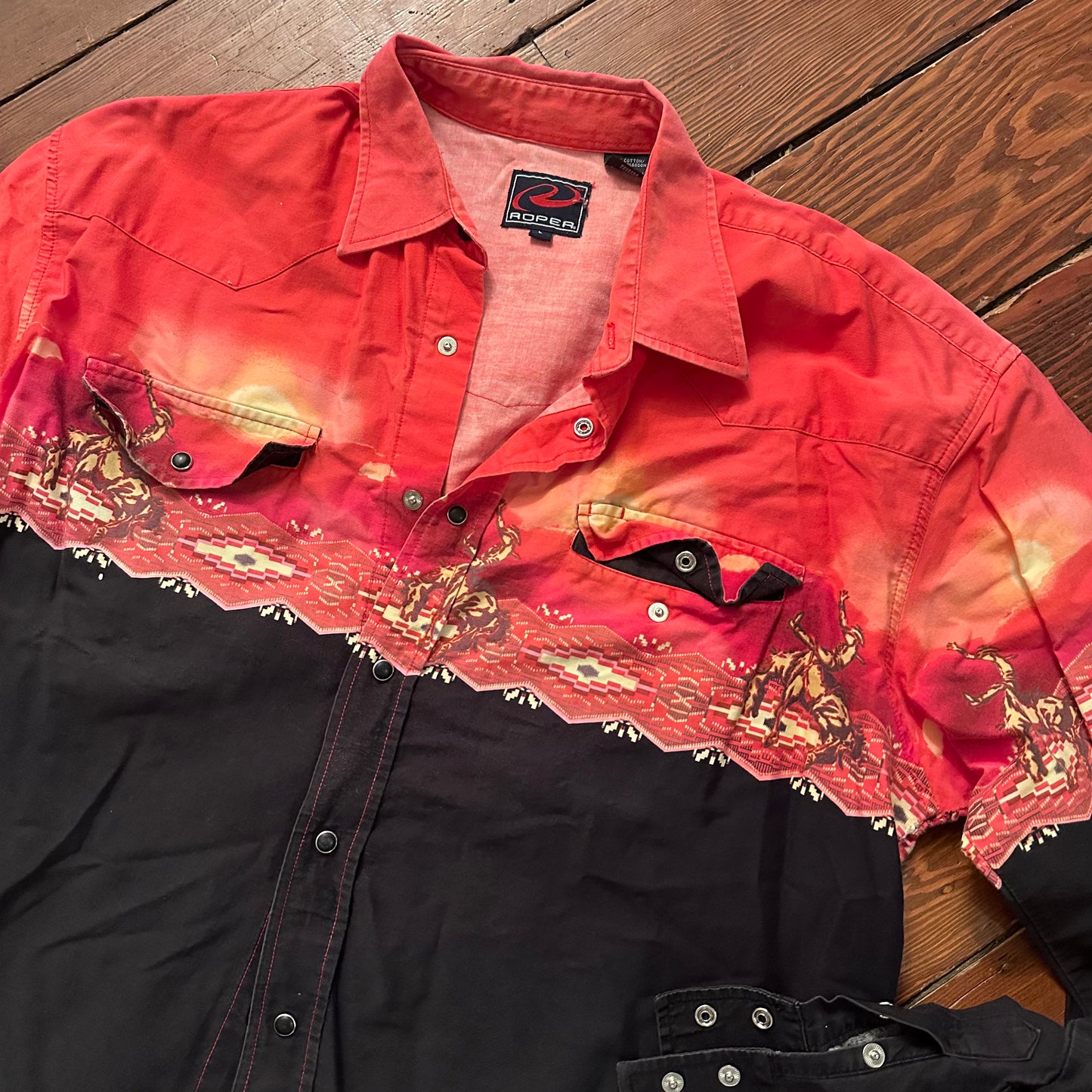Vintage Western Roper Western Button Up - Size Large