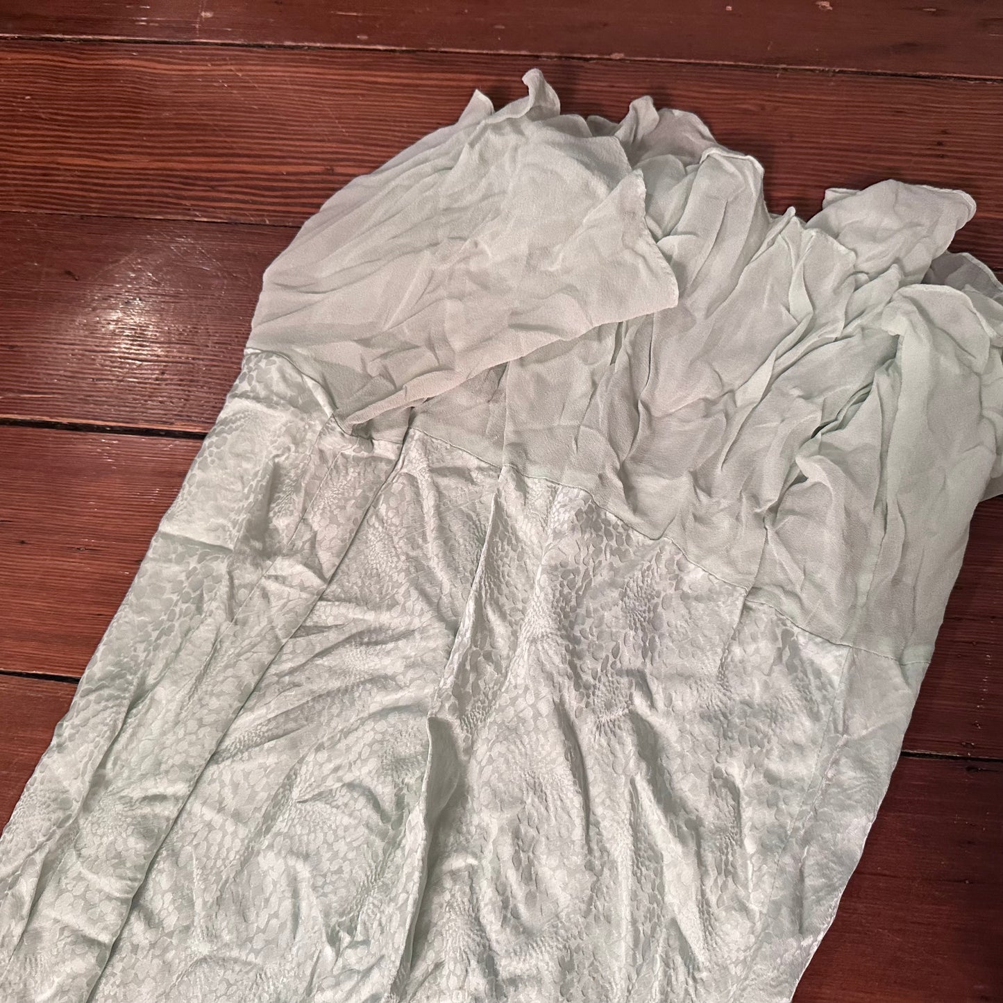 Vintage Mint Green Slip Dress / Nightgown with Lace Detailing