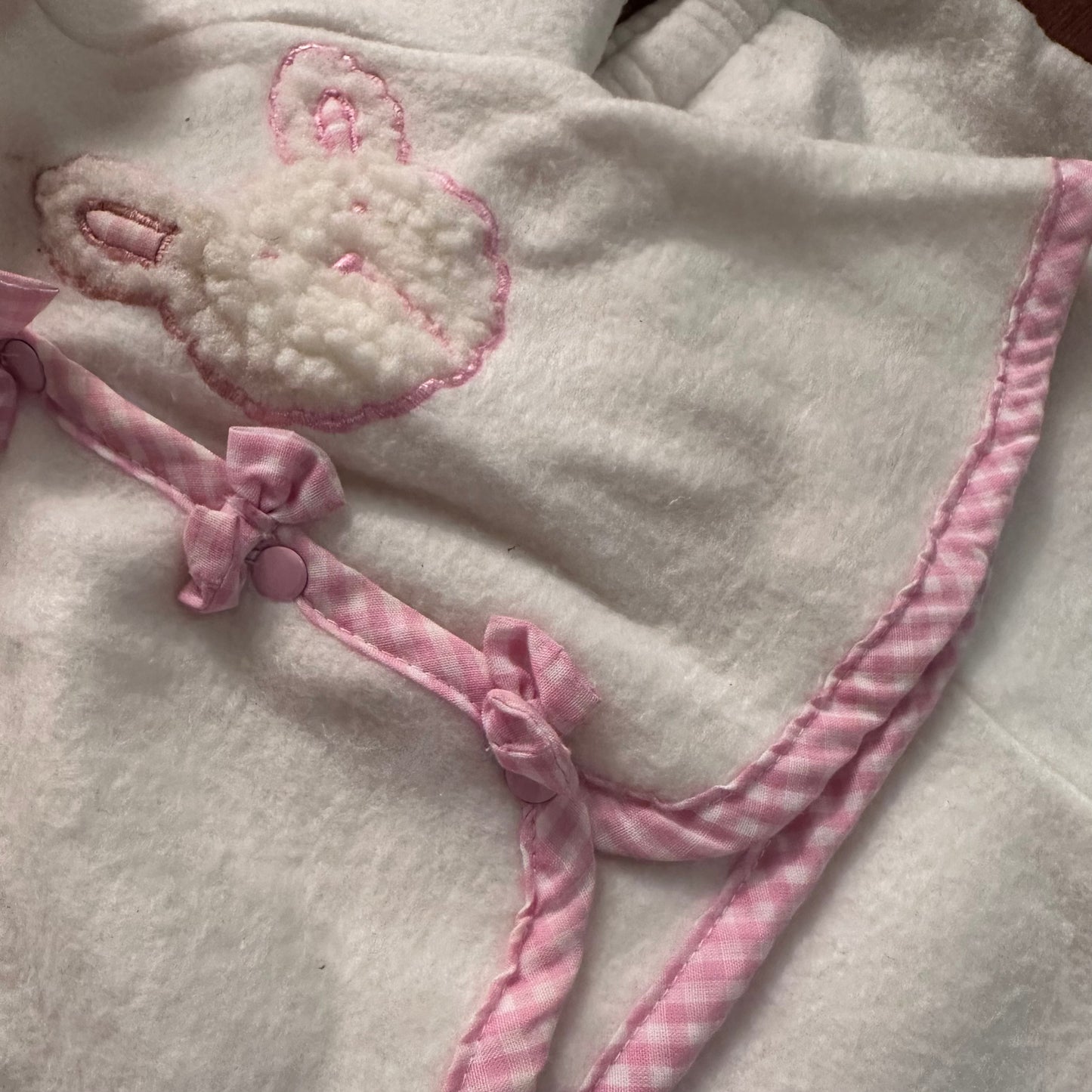 Vintage 3pc Fleece Set with Pink Details - 3-6 Months