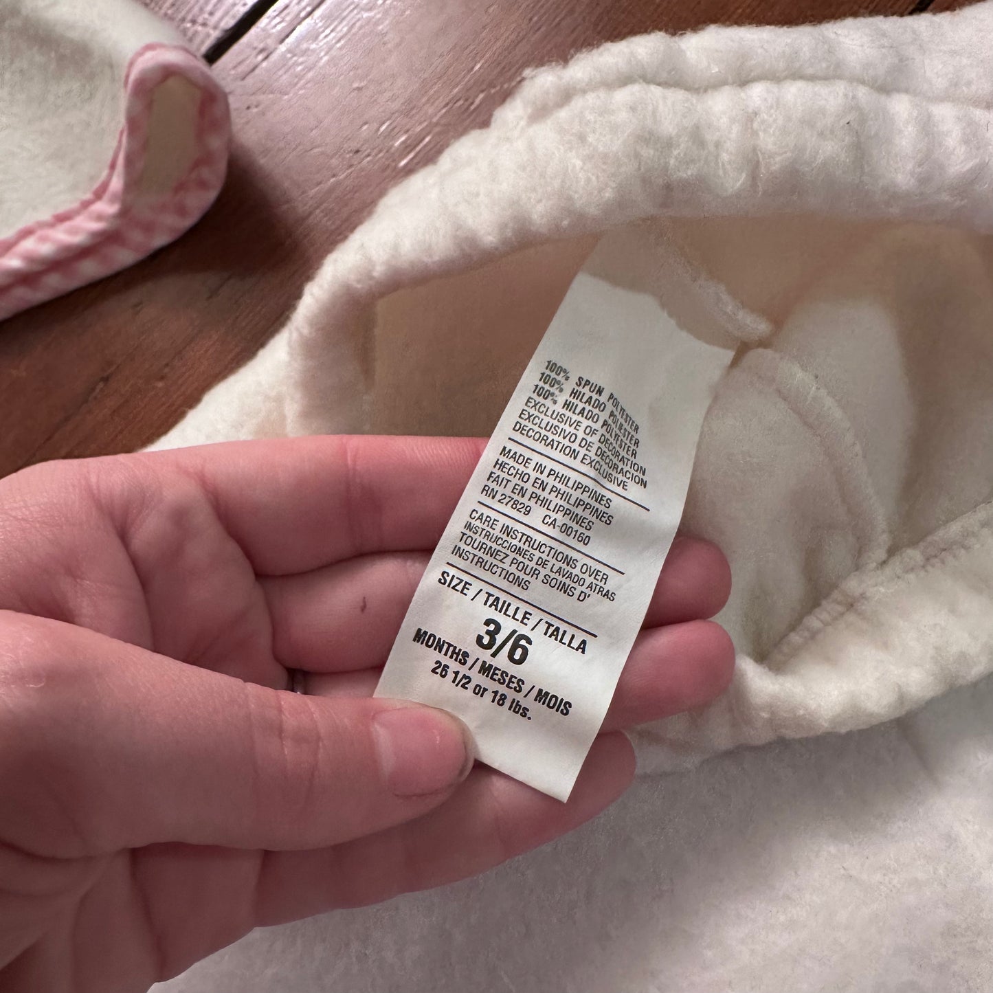 Vintage 3pc Fleece Set with Pink Details - 3-6 Months