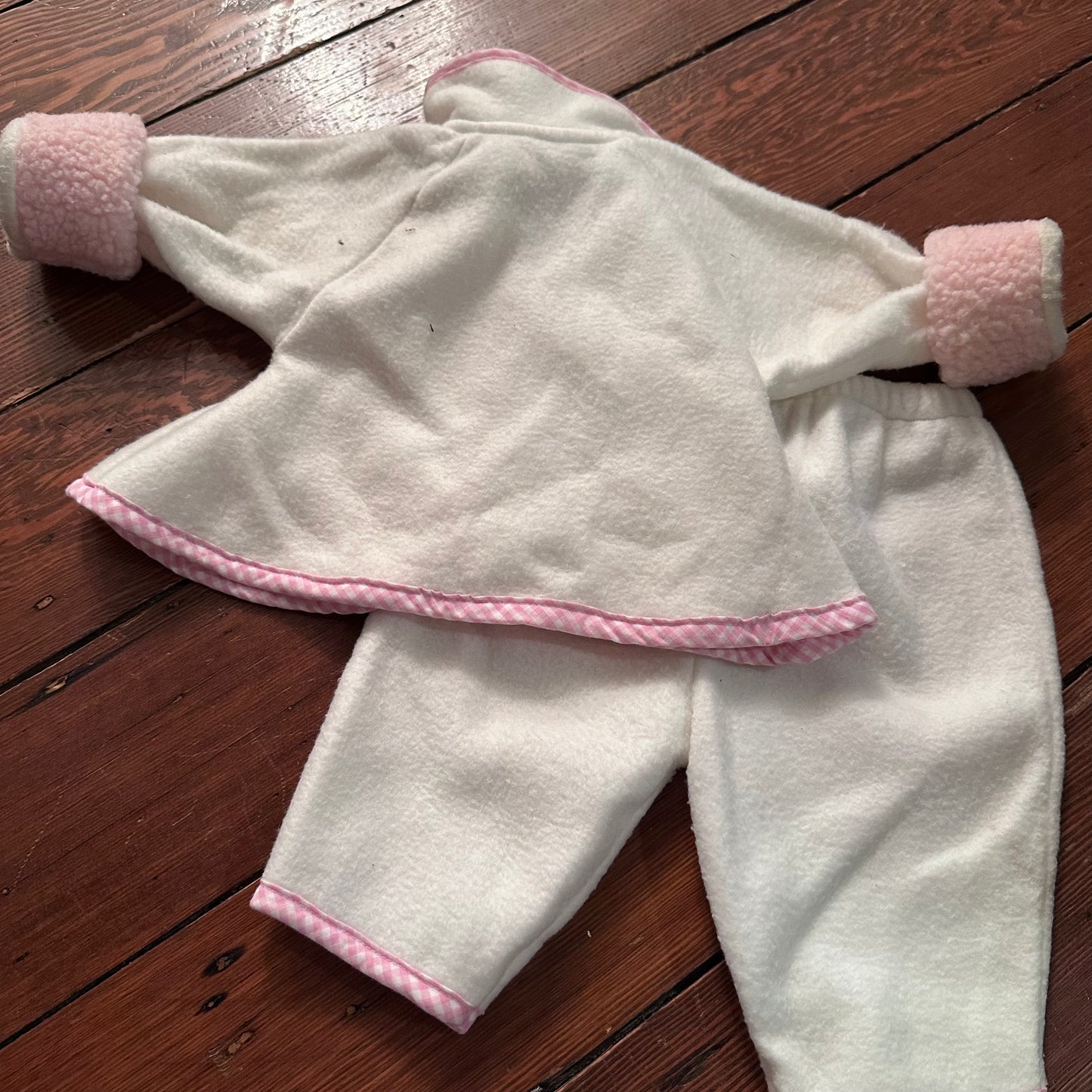 Vintage 3pc Fleece Set with Pink Details - 3-6 Months