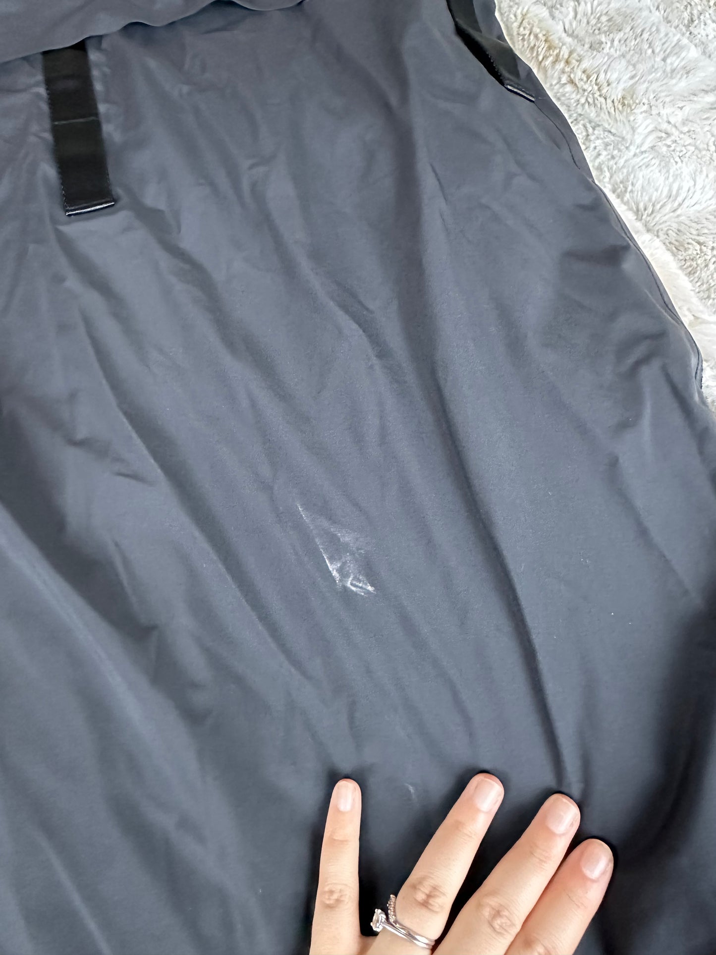 Lululemon Black Hooded Long Line Rain Jacket - Small